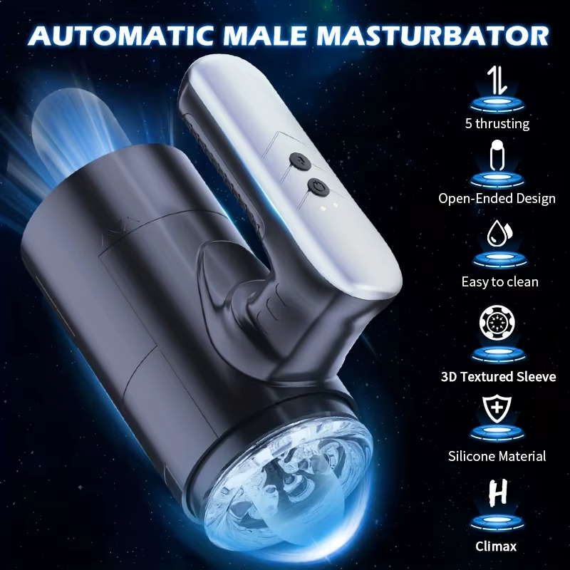 Elektrischer Masturbatoren Penis Trainer Blowjob mit 5 Teleskopmodi & 5 Rotationsmodi