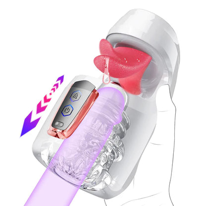 Elektrischer Masturbator Penistrainer Blowjob Stroker mit 10 Stoß und 10 Leckmodi