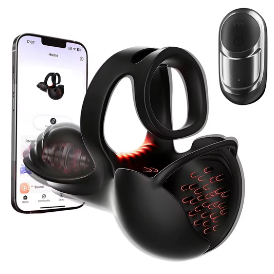 360° Hoden Vollabdeckungsstimulator Penistrainer Cock Ring mit 9 Vibrations & Heizmodi