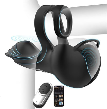 360° Hoden Vollabdeckungsstimulator Penistrainer Cock Ring mit 9 Vibrations & Heizmodi