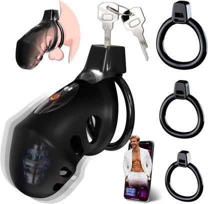 Keuschheitskäfig Gerät Penis Trainer Vibrator Bondage Ausrüstung mit 9 Vibrationsmodi