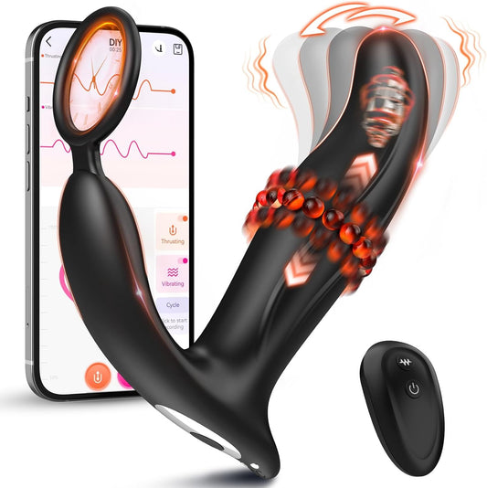 Wackeln Analvibrator Prostata Massagegerät Butt Plug mit 10 Wackeln & Schub und Vibrierende