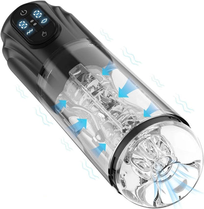 Automatischer Masturbator Blowjob-Stroker Penisstimulator mit 10 Vibrations & Saugmodi
