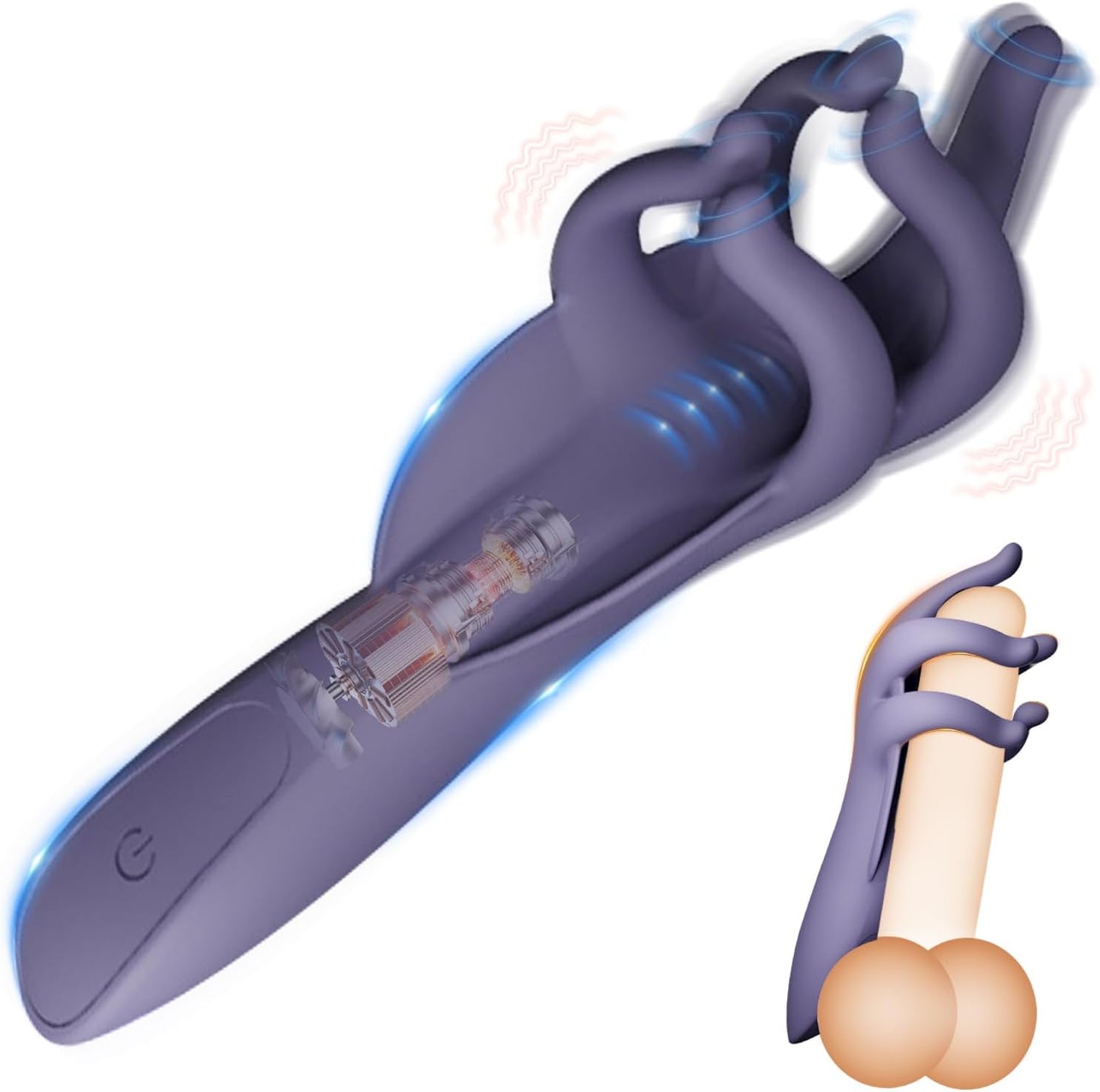 Elektrische masturbator eikelstimulator penisstimulator vibrator met 10 vibratiemodi 