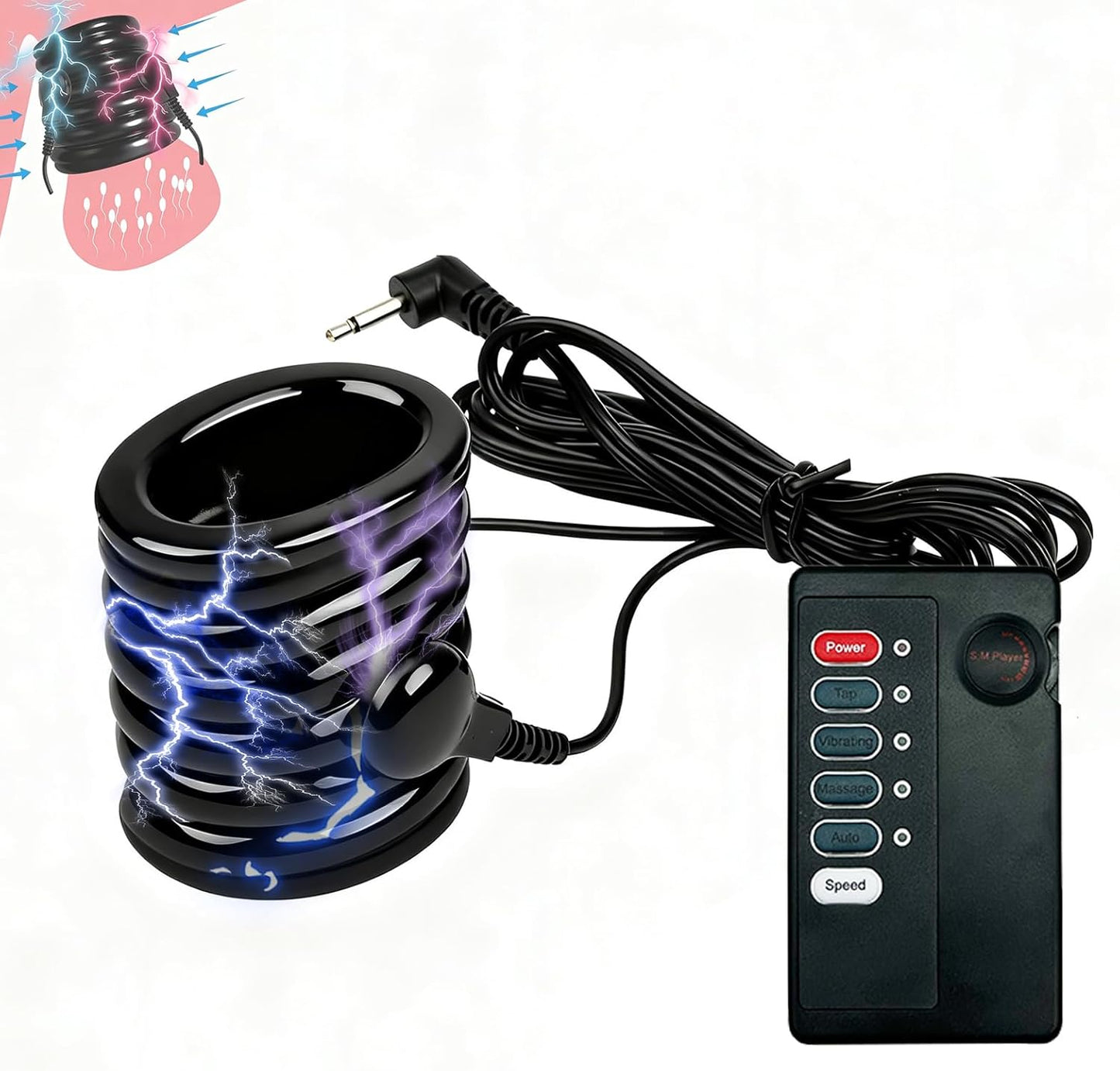 Elektroschock Hodenspielzeug Keuschheit BDSM mit 4 Vibrationsmodi