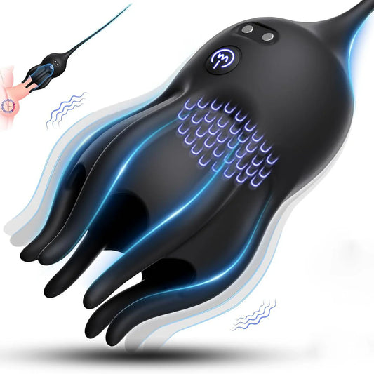 Elektrischer Penistrainer Vibrator Eichelstimulator mit Harnröhrensound & 10 Vibrationsmodi