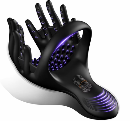 Tragbarer Hoden Dammmassagegerät Penistrainer Vibrator Cockring mit 10 Vibrationsmodi