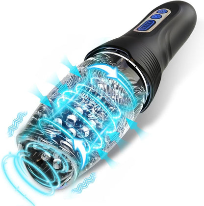 Oralsex Masturbator Penistrainer Vibrator mit 10 Vibrations und 5 Rotationsmodi