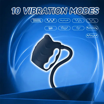 3 IN 1 Penistrainer Vibrator Stroker Masturbatoren mit 10 Vibrationsmodi & Anal Plug