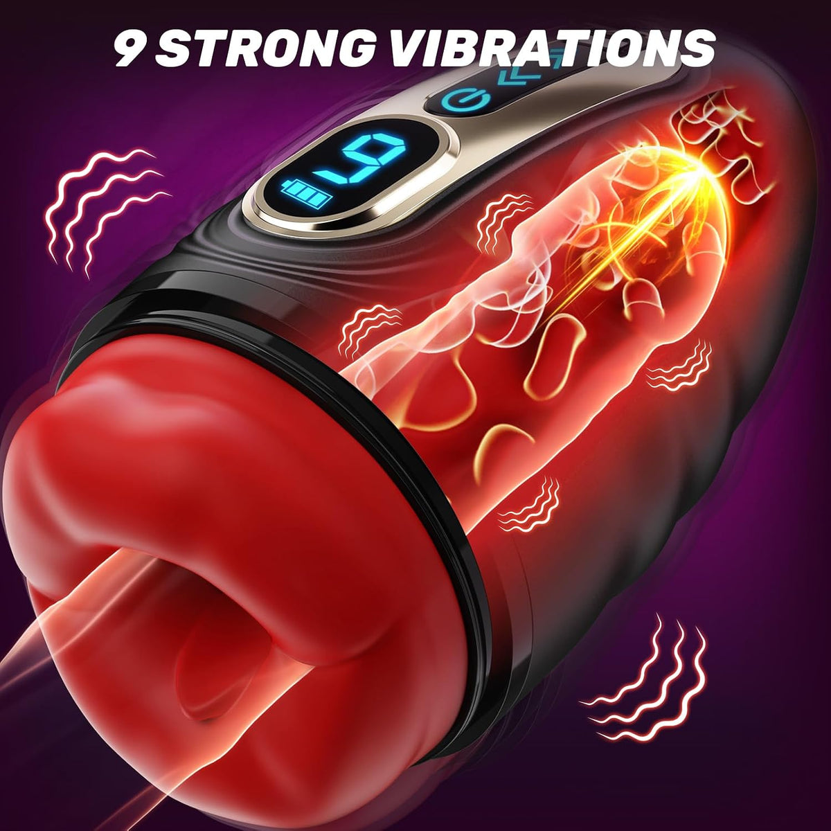 2 IN 1 Elektrischer Masturbieren Penistrainer Vibrator Stroker mit 9 Vibrationsmodi