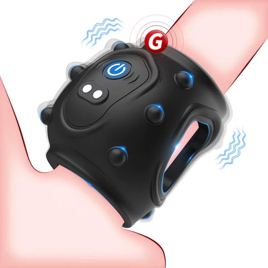 360° Rundum Penishülle Cock Ring Vibrator Glans Trainer with 10 Vibrationsmodi