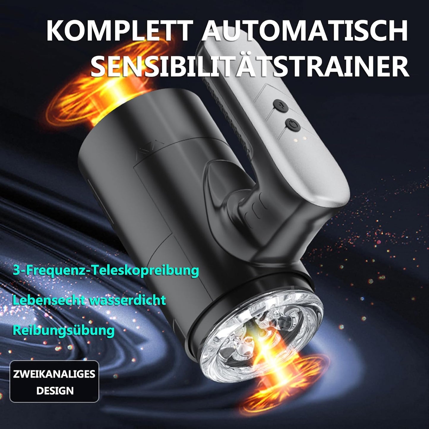 Elektrischer Masturbatoren Penis Trainer Blowjob mit 5 Teleskopmodi & 5 Rotationsmodi