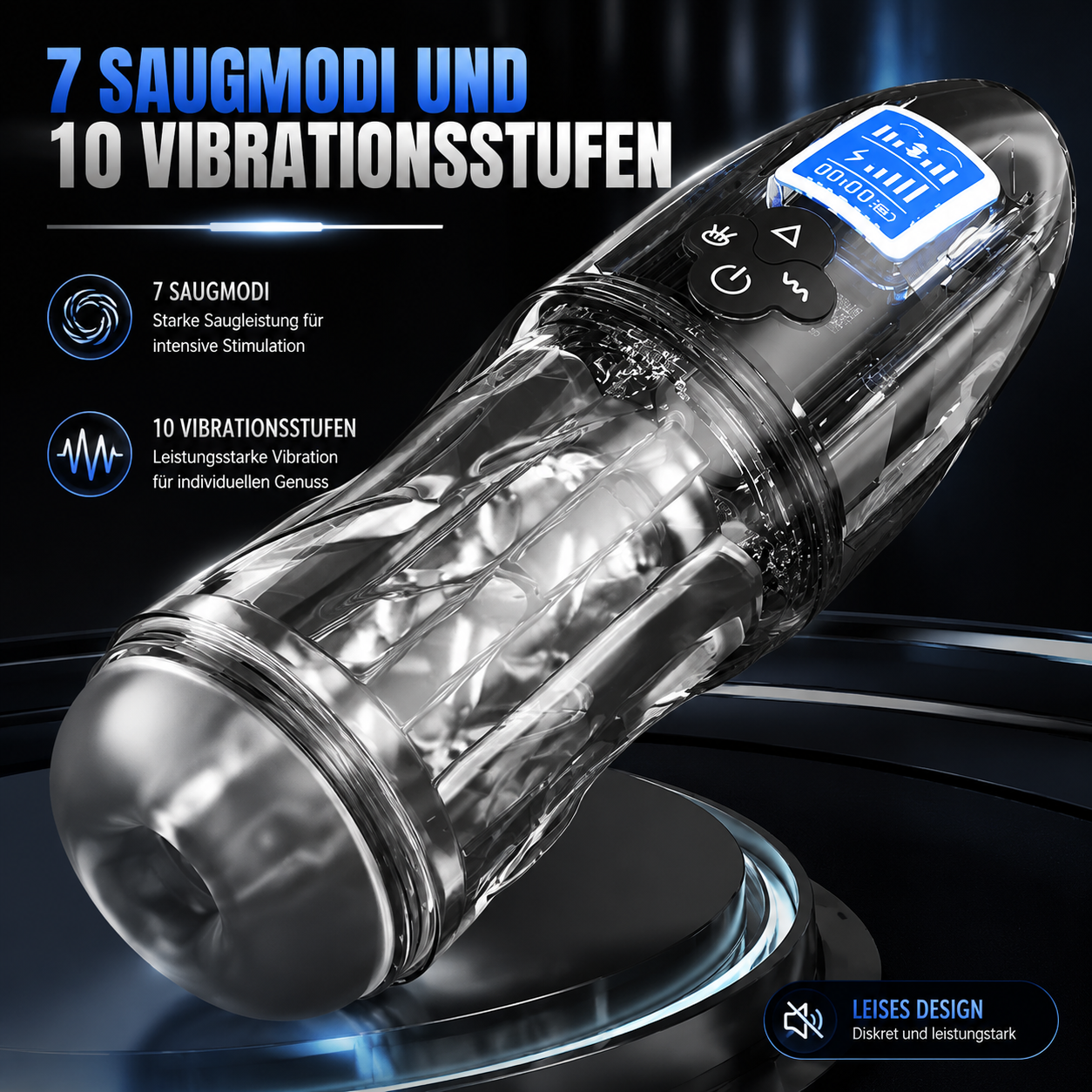 Automatischer Masturbator Penispumpe Stroker mit 7 Saugmodi und 10 Vibrationsstufen