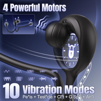 Penisring Trainer Taint-Stimulator Analplug Prostata Massagegerät mit 10 Modi