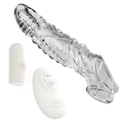 Vibrierende Penishülle Vergrößerung mit Fernbedienung und Multifunktionales