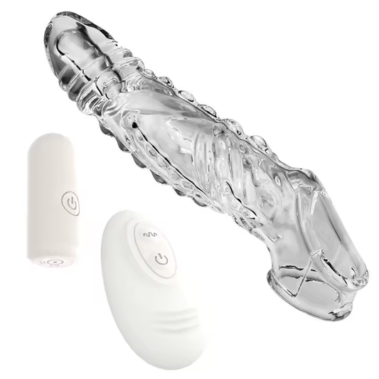 Vibrierende Penishülle Vergrößerung mit Fernbedienung und Multifunktionales