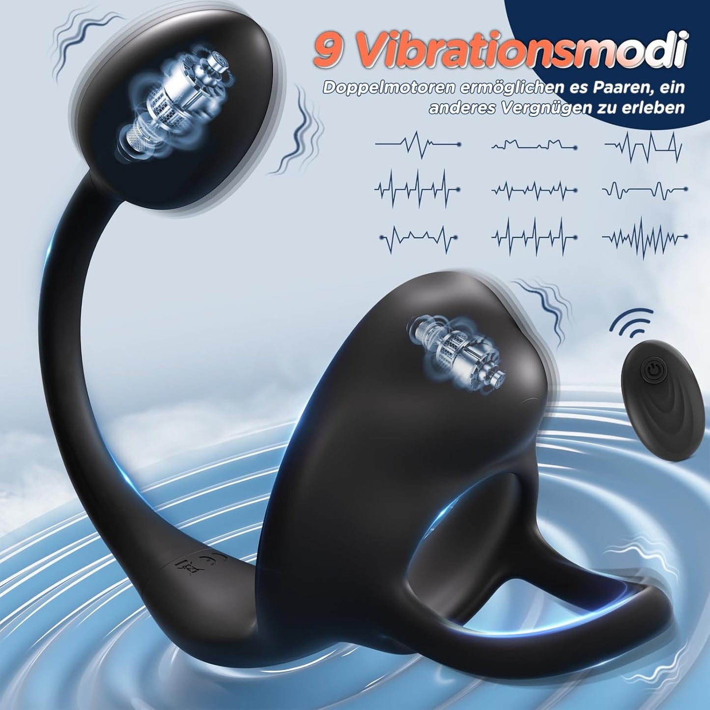 Penis-Vibrator Prostata-Massagegerät Vibrationsring mit 9 Schwingungsmoden
