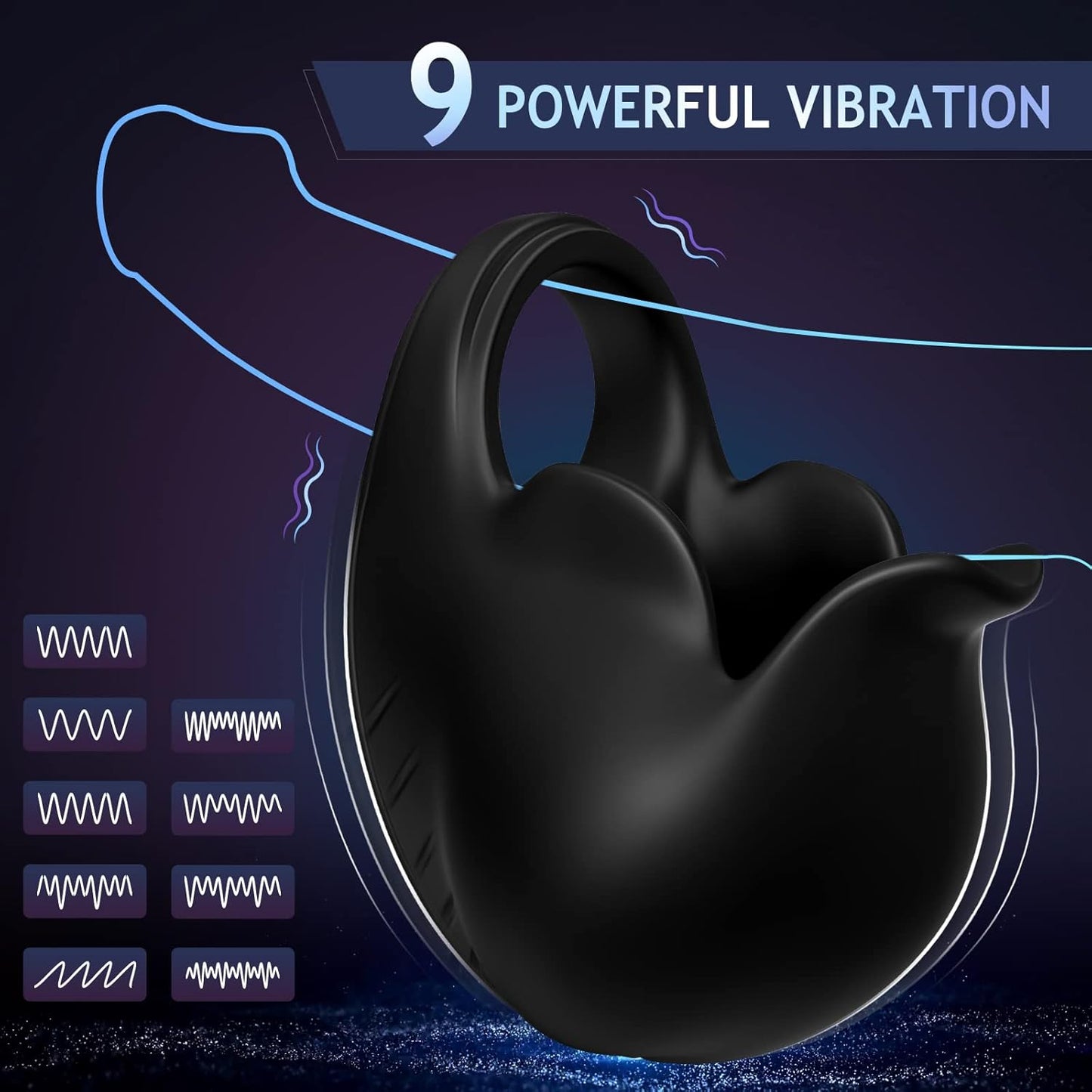 2 IN 1 Hodenmassagegerät Penisring Penismassagegerät mit 9 Vibrationsmodi