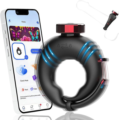Anpassbarer Offener Penis Trainer Vibrator Cock Ring mit 10 Vibrationsmodi
