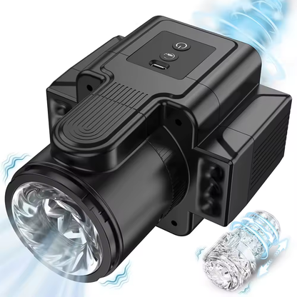 2 in 1 elektrische masturbator met 7 telescopische en roterende functies en 7 vibratiestanden 