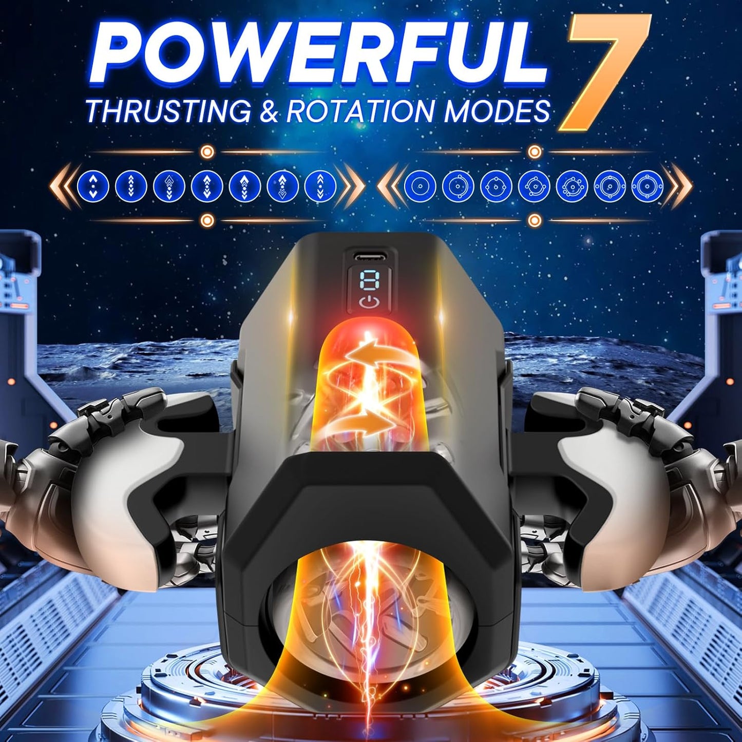 Automatische Masturbatoren Penistrainer Blowjob mit 7 Rotations und Stoßmodi