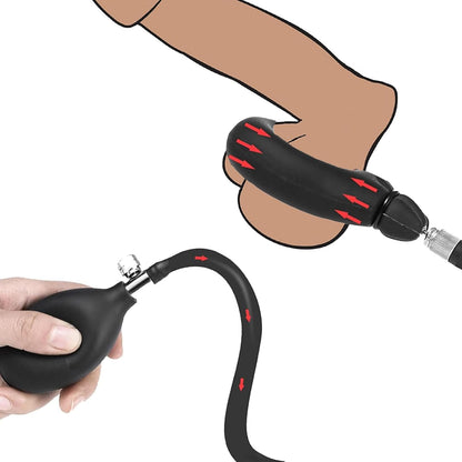 Bondage Silikon Aufblasbarer Penisring Pumpe SM Cockring Erektion Trainer