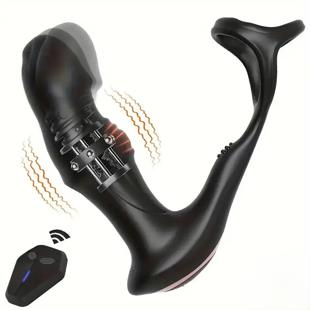 Analvibrator Prostatamassagegerät Butt Plug mit 9 Schwing & Stoß und Vibrationsmodi