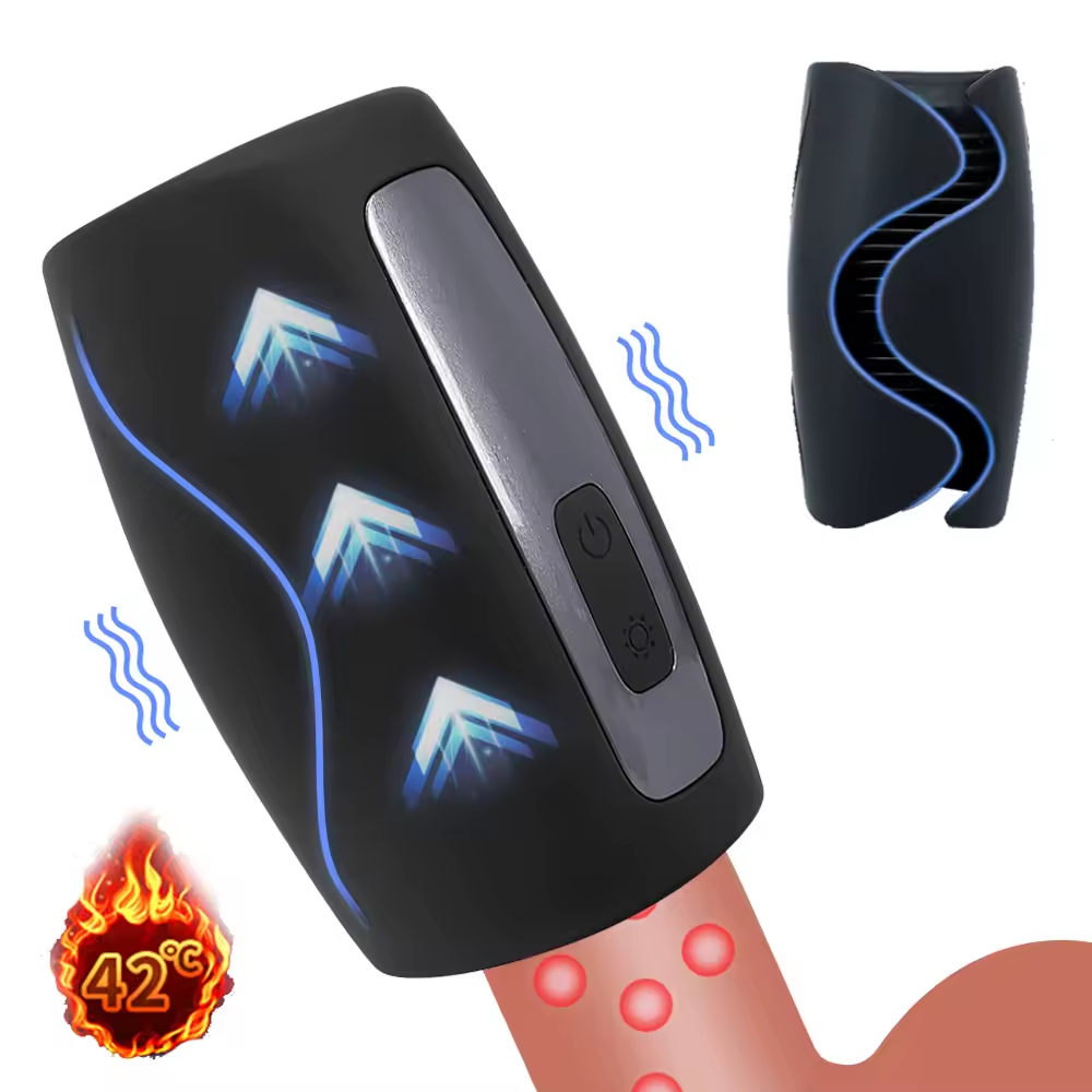 Elektrische Penis Trainer Vibrator Masturbator  mit 10 Vibrationsmodi & 40 ℃ Heizung