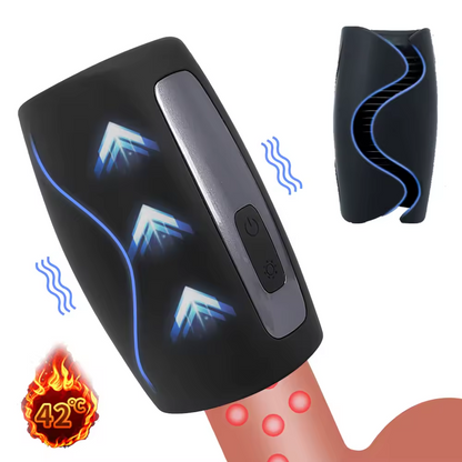 Elektrische Penis Trainer Vibrator Masturbator  mit 10 Vibrationsmodi & 40 ℃ Heizung