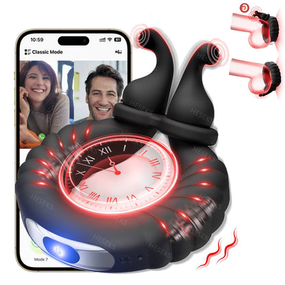 Verstellbarer Cock Ring Penistrainer Vibrator Stimulatot mit 10 Vibrationsmodi