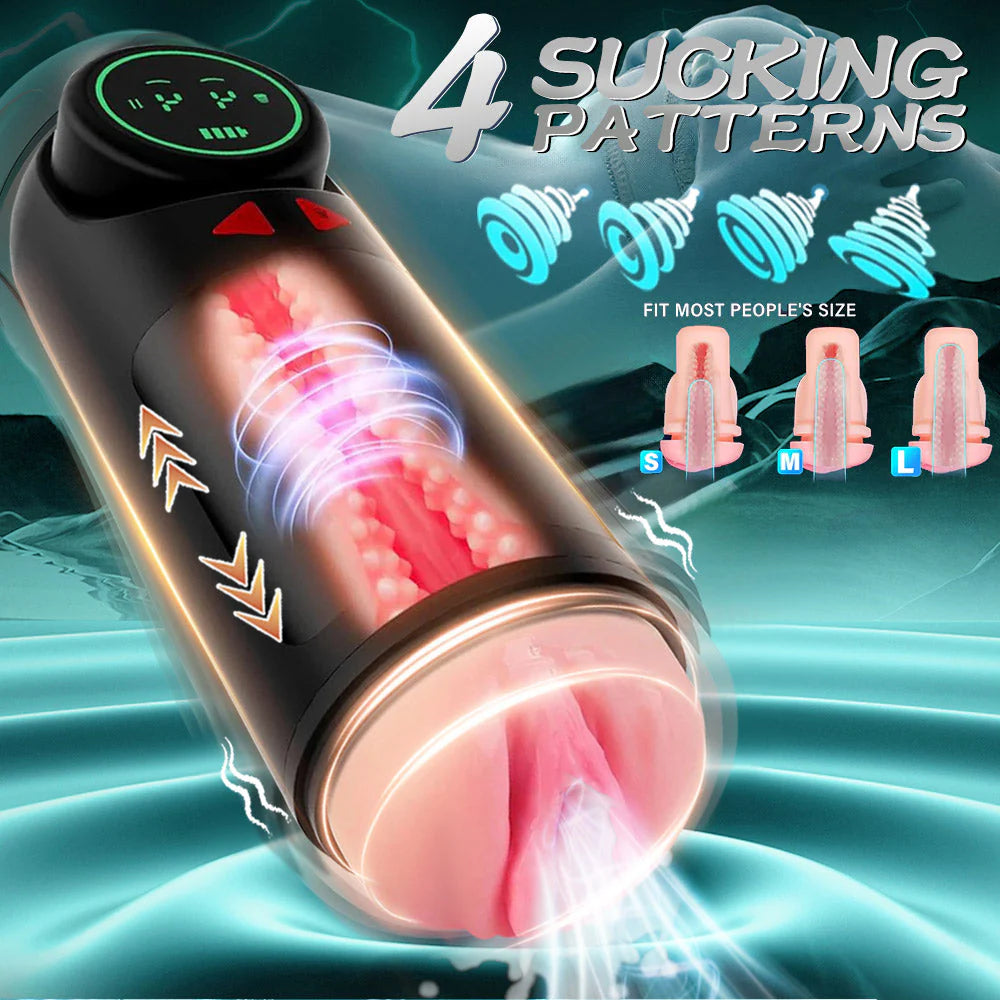 3 IN 1 Automatischen Masturbator Stroker Blowjob mit 4 Saug und Vibrations und Stoßmodi