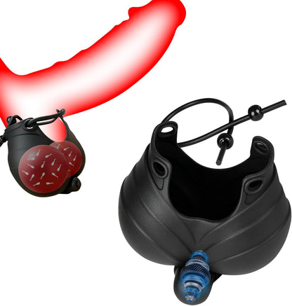 Verstellbarer Penisringe Hodensack Tasche Eichelvibrator mit 10 Vibrationsfunktion