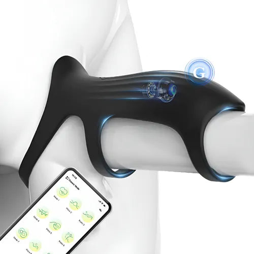 Dual cock ring cock ring vibrator penis ring with 7 vibration modes 