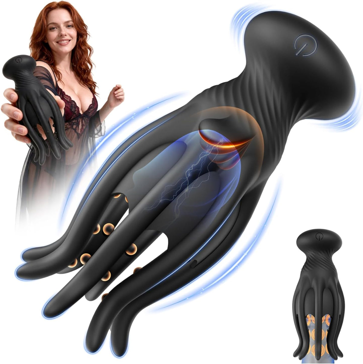 Tentakeln Penis Trainer Vibrator Eichel Stimulator mit Vibration & Leckfunktion