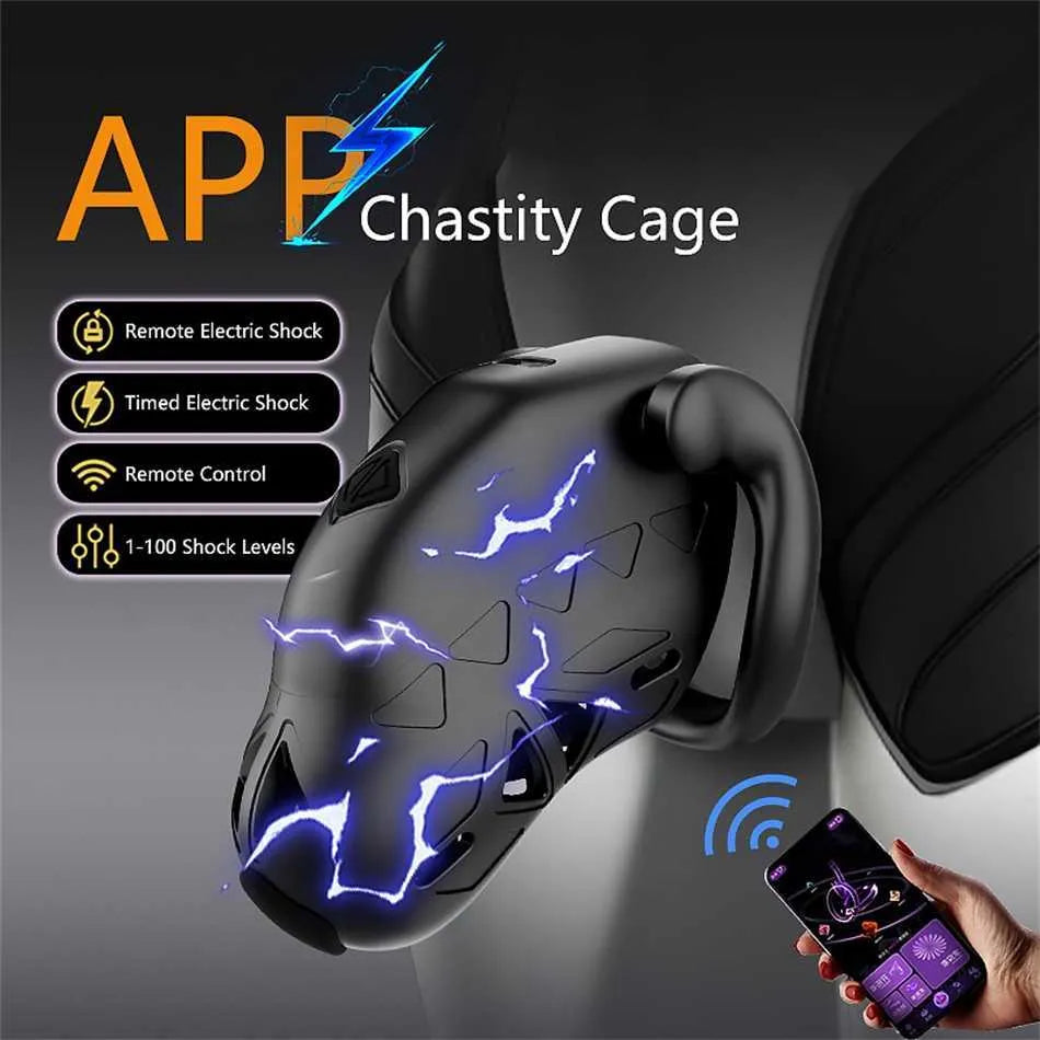 E-stim Keuschheitskäfig Chastity Cage mit 100 Stoßfrequenzstufen & 3 Stoßintensitätsstufe
