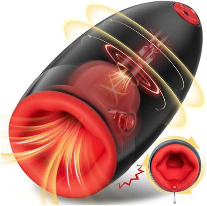 Automatische Masturbator Penistrainer Stroker mit 10 Vibrationsmodi 3 Rotationen 5 Oralsex-Modi