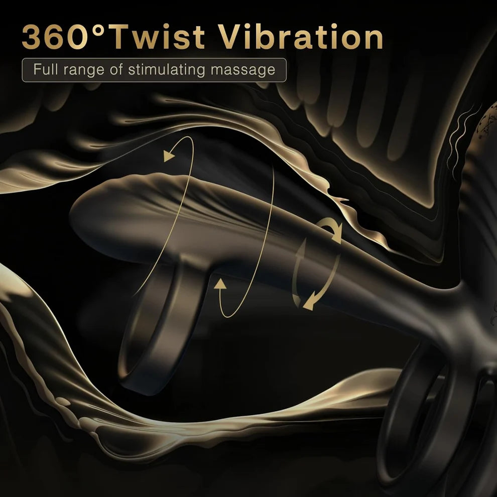 360° Drehbarer Penis Stimulator Vibrator Hüllenverlängerung mit 10 Modi