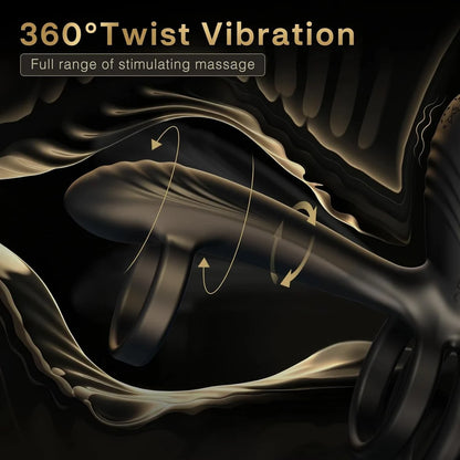 360° Drehbarer Penis Stimulator Vibrator Hüllenverlängerung mit 10 Modi