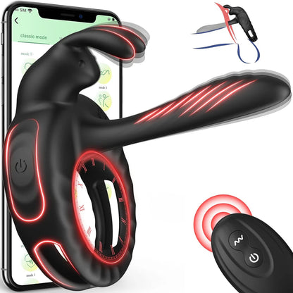 4 IN 1 Penistrainer Cock Ring Vibrator Sextoysets mit 10 Vibrationsmodi