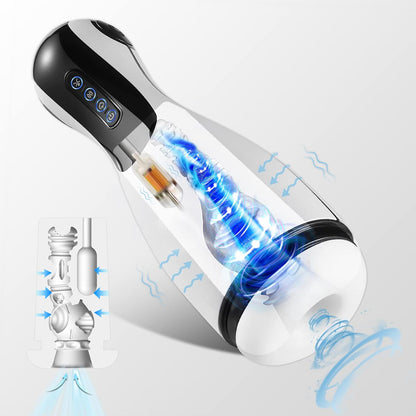Automatischer Masturbator Penis Trainer Stroker Blowjob mit 10 Vibrations & 3 Saugmodi
