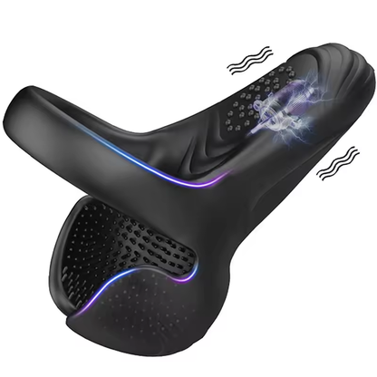 Doppel-Hodensack Penistrainer Vibrator Cock Ring mit 10 Vibrationsmodi