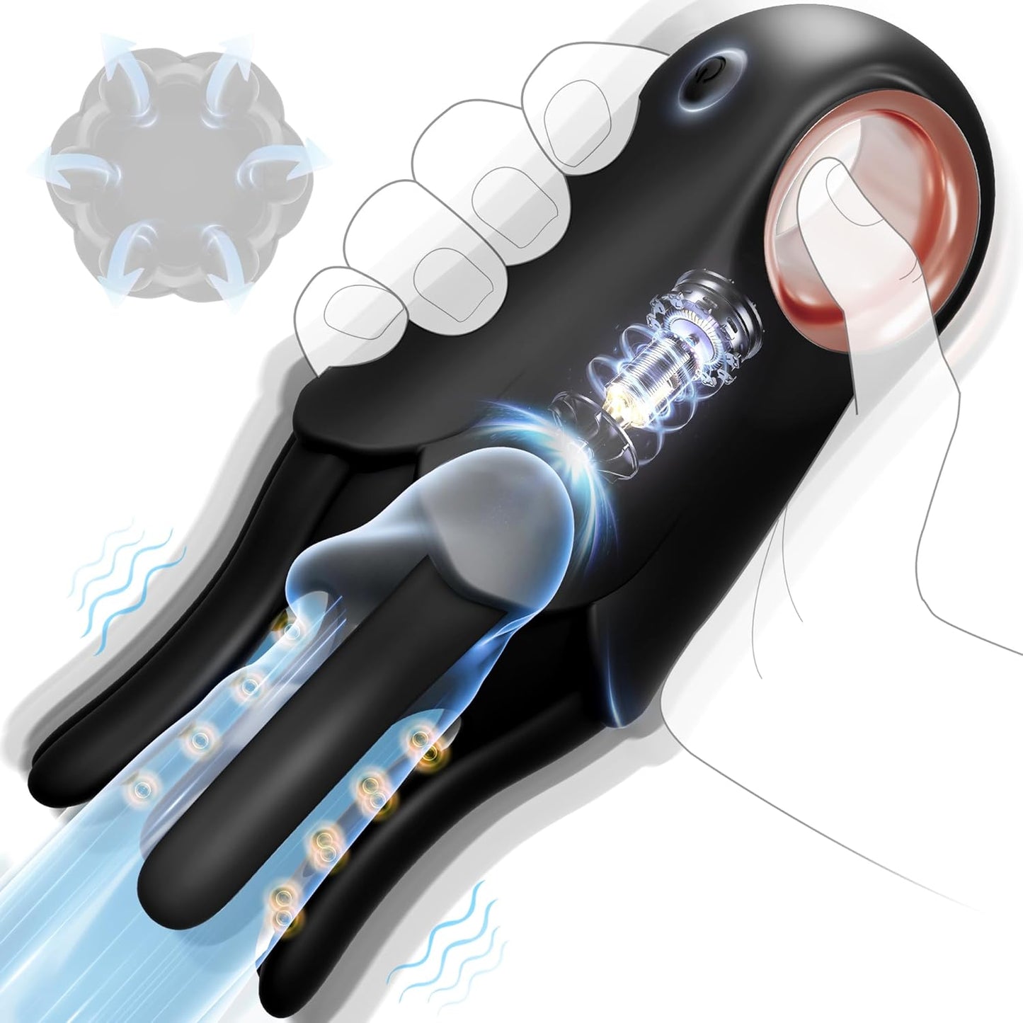 Elektrischer Penistrainer Vibrator Massage Masturbator mit 7 Vibrationsmodi