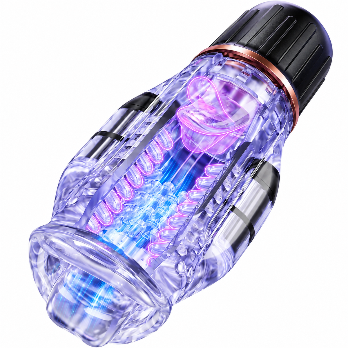 3 IN 1 Penistrainer Vibrator Stroker Masturbator mit 10 Vibrations & Leck & Heizmodi