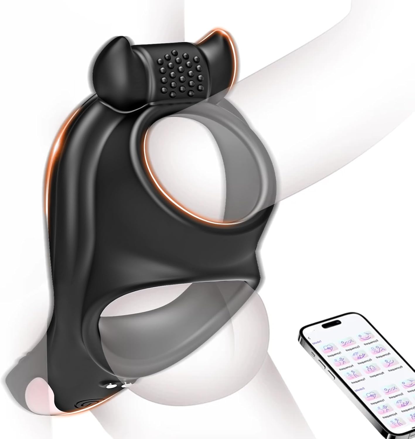 App-gesteuerter Penistrainer Cockring Vibrator mit 9 Vibrationsfunktionen