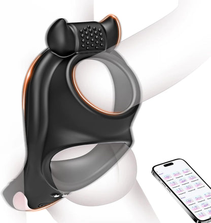 App-gesteuerter Penistrainer Cockring Vibrator mit 9 Vibrationsfunktionen