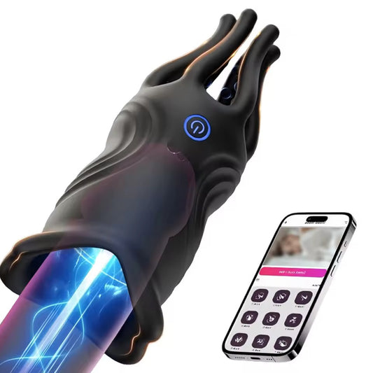 Elektrische Penisterainer Eichel Stimulator Masturbatoren mit 10 Vibrationsmodi