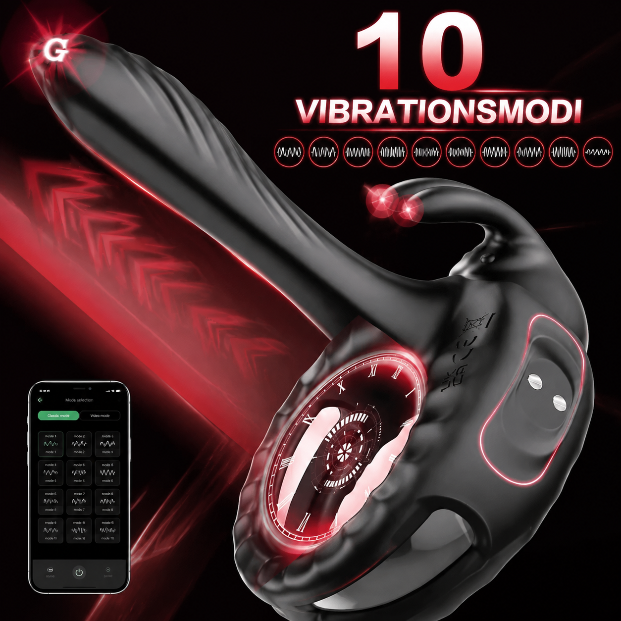 4 IN 1 Penistrainer Cock Ring Vibrator Sextoysets mit 10 Vibrationsmodi