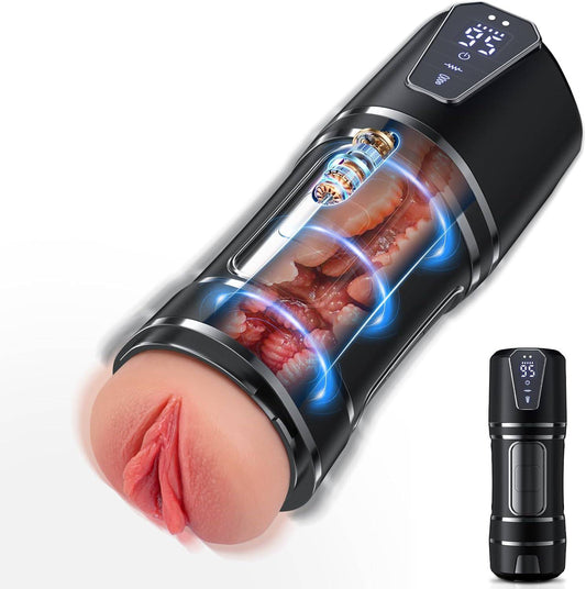 Realistische Masturbator Taschenmuschi Penis Stimulator mit 10 Vibration & 5 Saugmodi