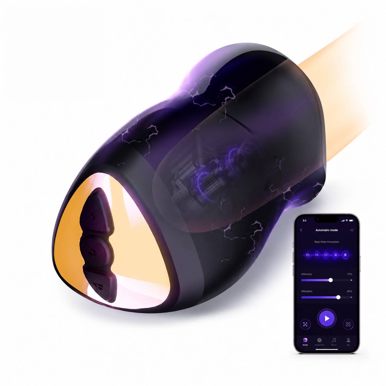 Elektro Schock Eichel Vibrator Penis Trainer Stimulator mit 12 Vibrationsmodi & 7 Stromschlag