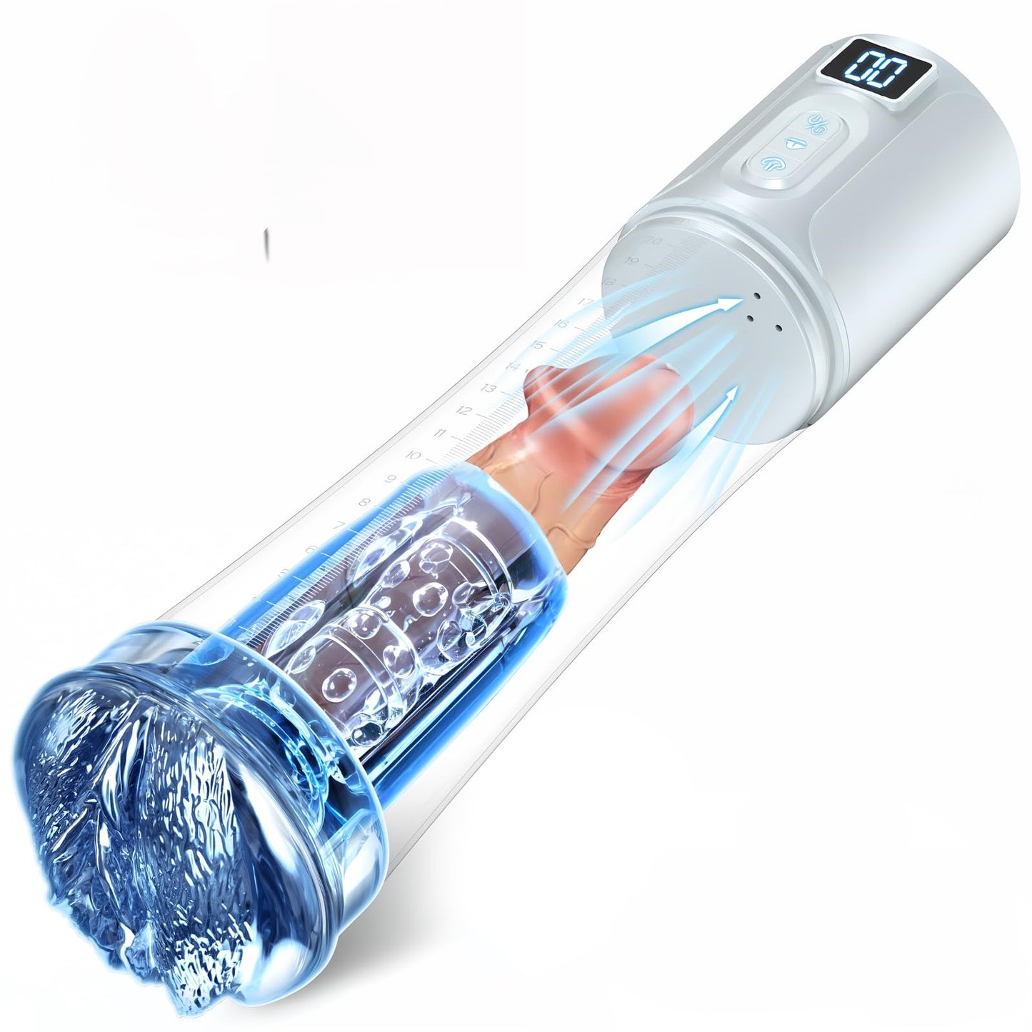 Elektrische Penispumpe Vakuumzylinder Penisverlängerung Masturbator mit 6 Saugmodi